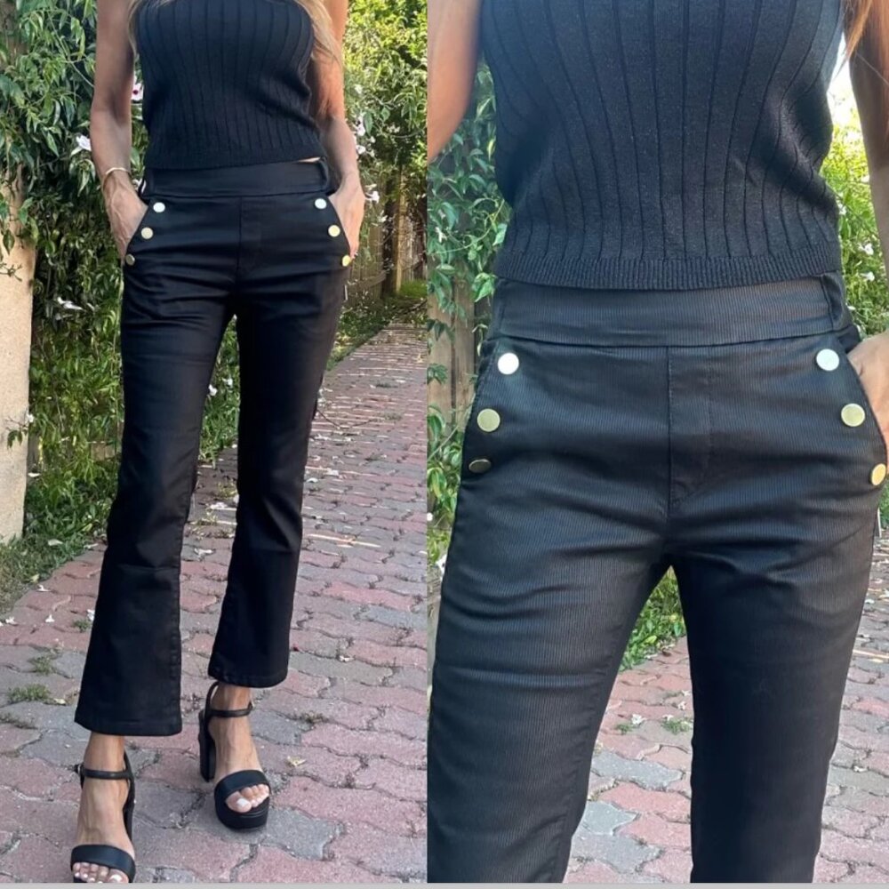 Bevy Flog Shely Black with Gold Buttons
